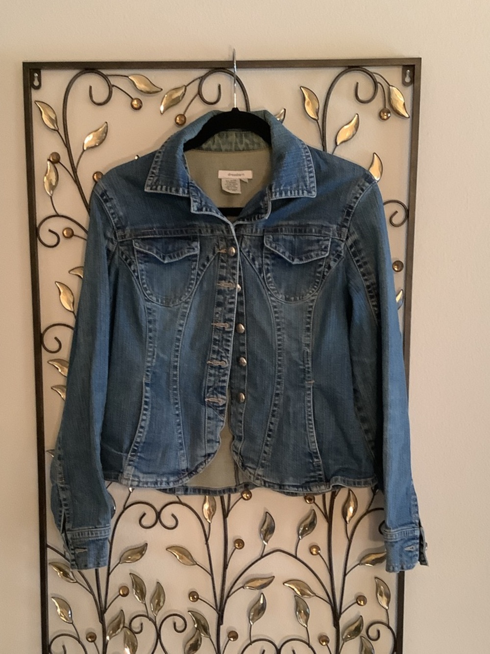 Transitional  Blue Denim Jacket with Button Front - Picture 3 of 7